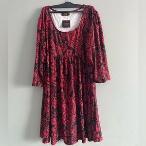 NWT R&B collections red and black print dress size 3X-Large